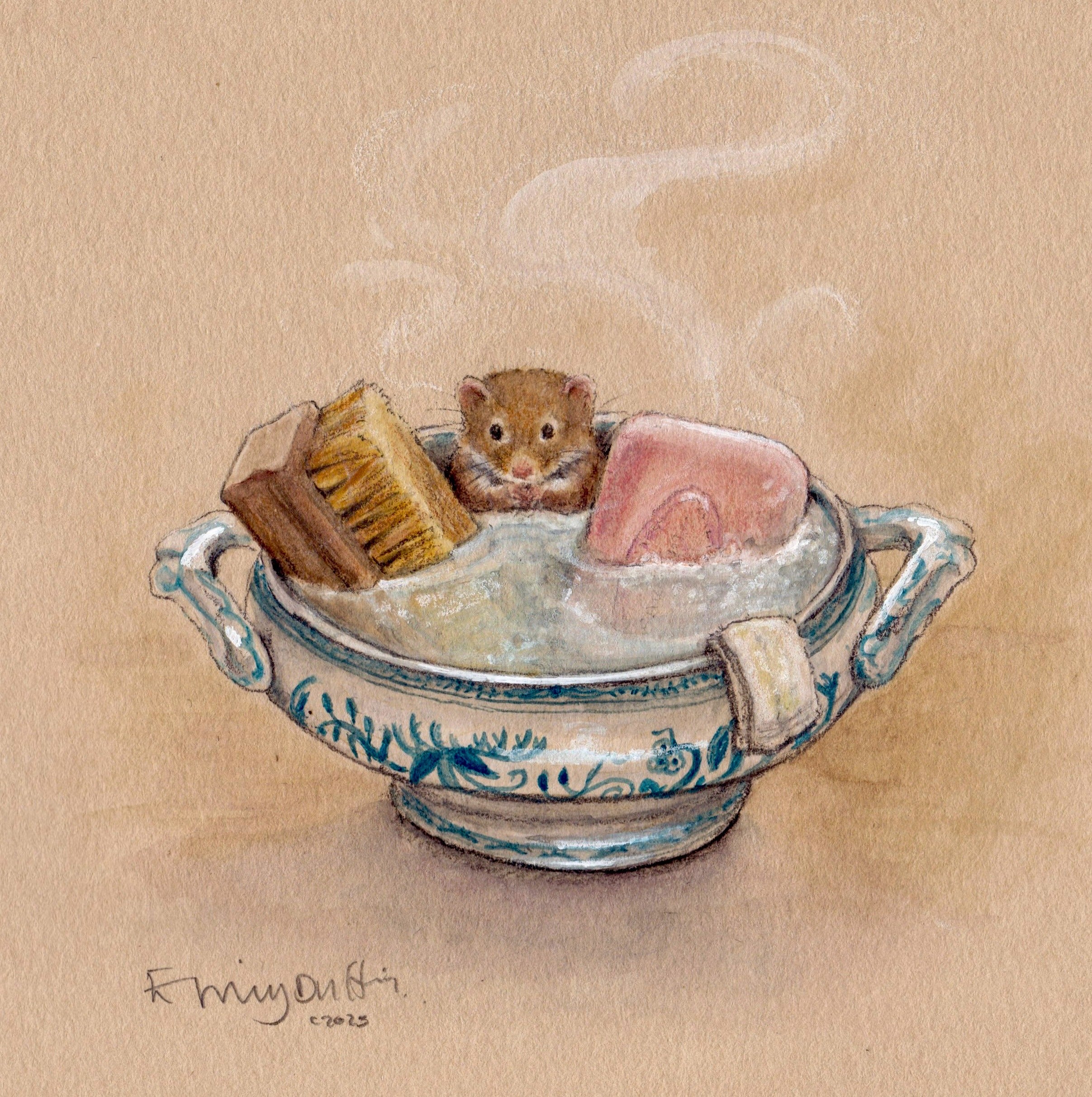 Spring Cleaning Whiskers – Emily Duffin Country Illustrations
