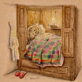 Framed Mini Print - Little Vole In Her Box Bed